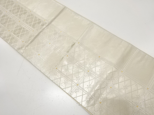 JAPANESE KIMONO / ANTIQUE FUKURO OBI / SILK / WOVEN GRID